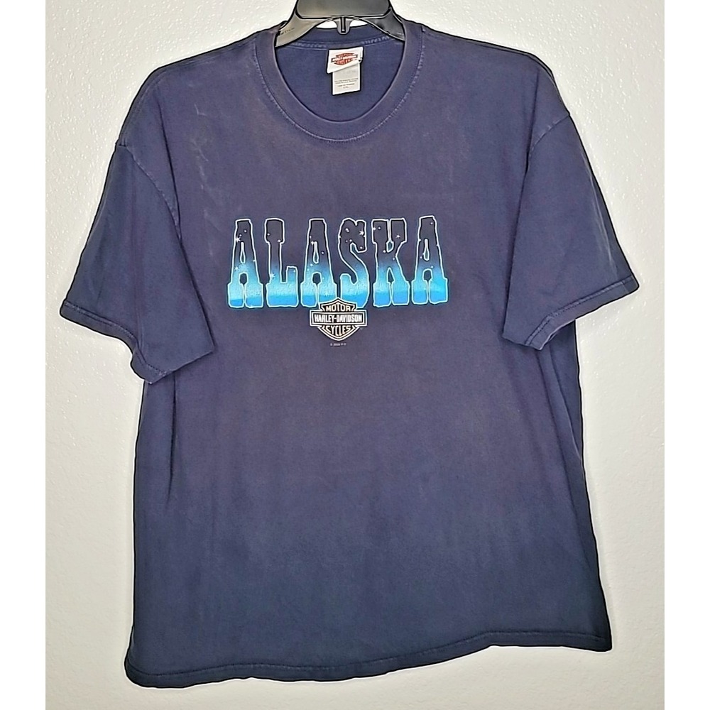 VTG Harley Davidson 2X RK Stratman Hanes Beefy Tee Alaska Chilkoot Pass Shirt